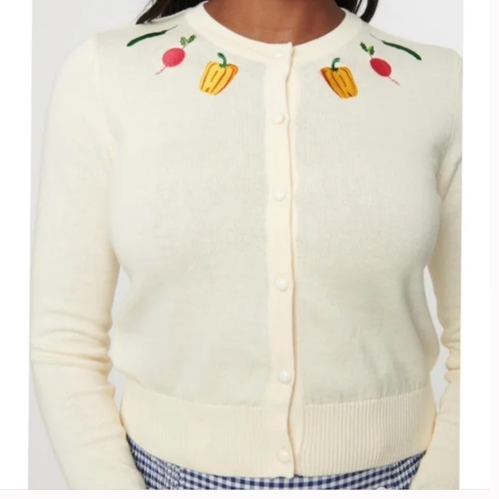 NWOT Collectif Jessie Vegetable Medley Cardigan Size UK 10 - US Small